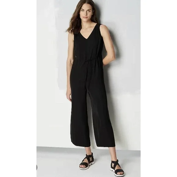 J. Jill Black Sleeveless Jumpsuit - Picture 1 of 12